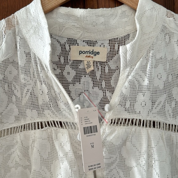 NWT ANTHROPOLOGIE PORRIDGE WHITE SHORT SLEEVE EYELET DRESS. SIZE M - Picture 3 of 16